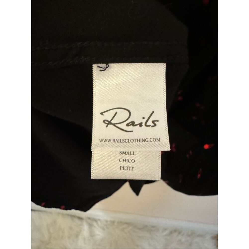 Rails Rocsi Metallic Cherry Print Black Button Do… - image 3